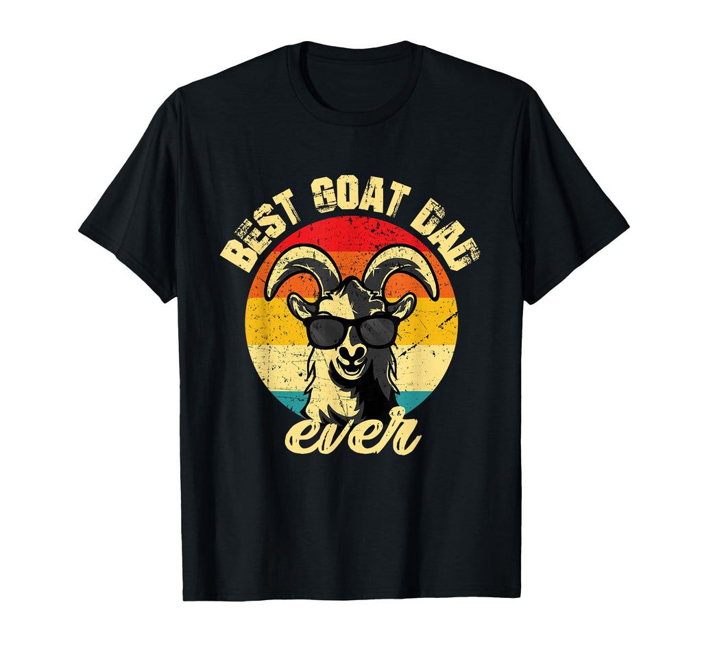 Best Goat Dad Ever Face Sunset T-Shirt - Aesthetic Graphic for Adults - T-Shirt, Sweatshirt, Hoodie