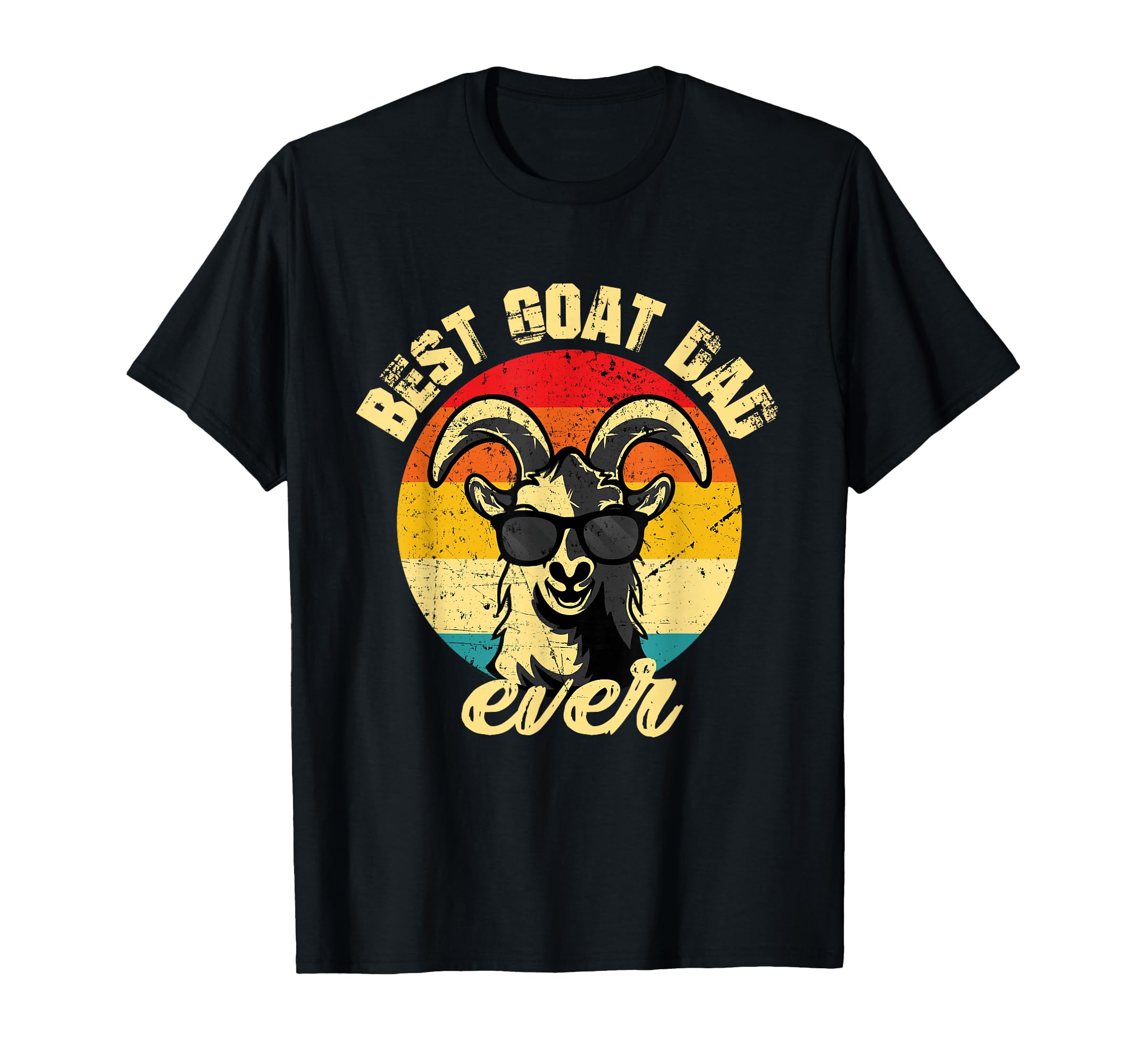 Best Goat Dad Ever Face Sunset T-Shirt - Aesthetic Graphic for Adults - T-Shirt, Sweatshirt, Hoodie