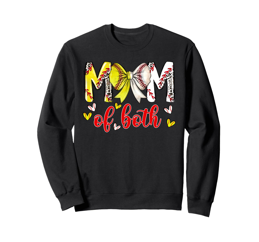 Mom Both Baseball Softball Mama Sweatshirt - Novelty Apparel Men Women - T-Shirt, Sweatshirt, Hoodie