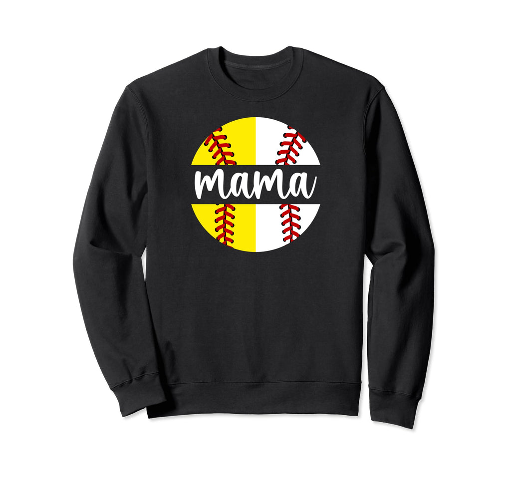 Mama Softball Baseball Mom Sweatshirt - Casual Everyday Wear for Adults - T-Shirt, Sweatshirt, Hoodie