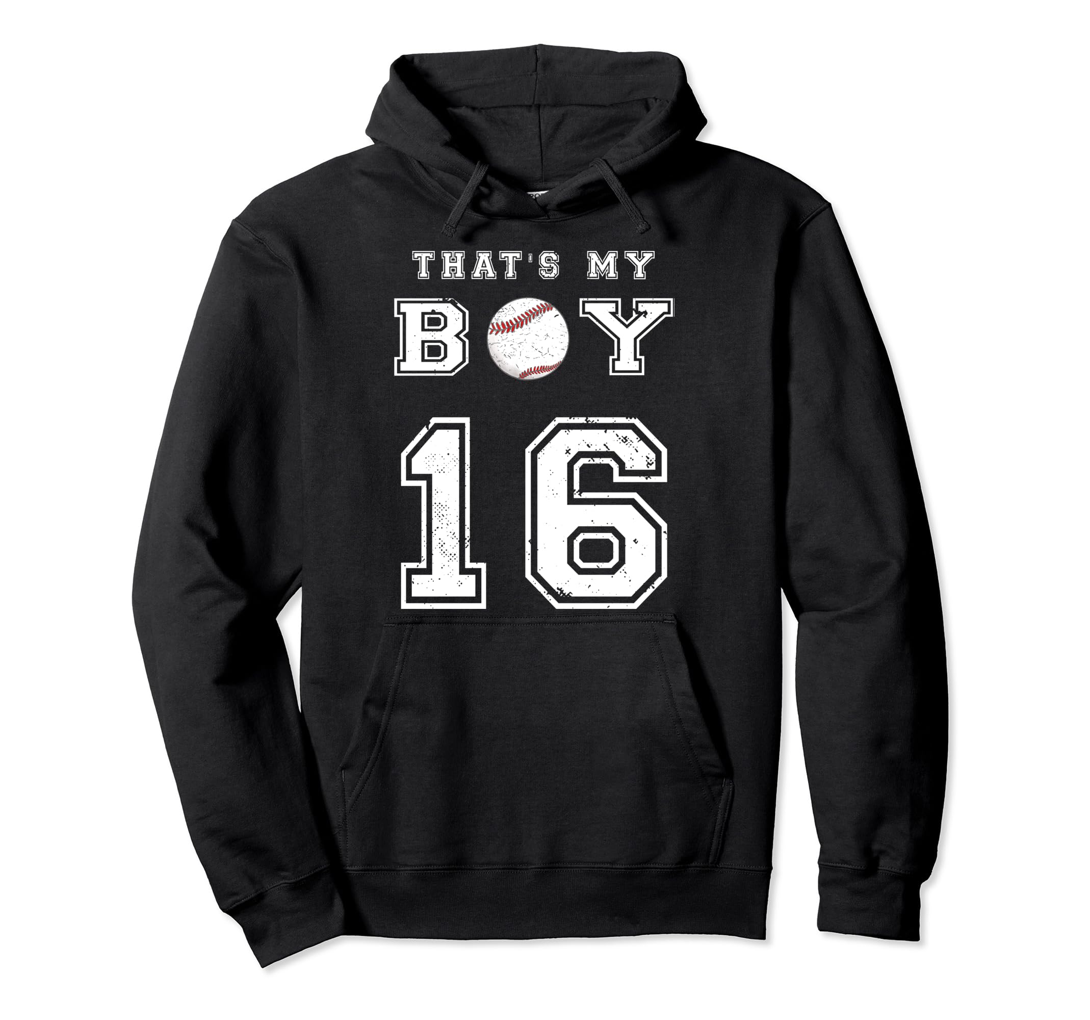 Thats My Baseball 16 Jersey Number Mom Dad Hoodie - Graphic Print Unisex - T-Shirt, Sweatshirt, Hoodie