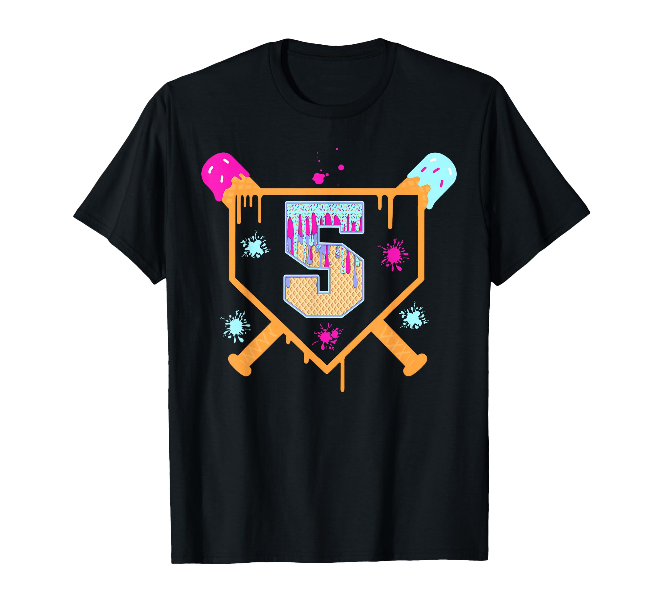 5Th Birthday Baseball Drip 5 Year Old T-Shirt - Unique Graphic for Adults - T-Shirt, Sweatshirt, Hoodie