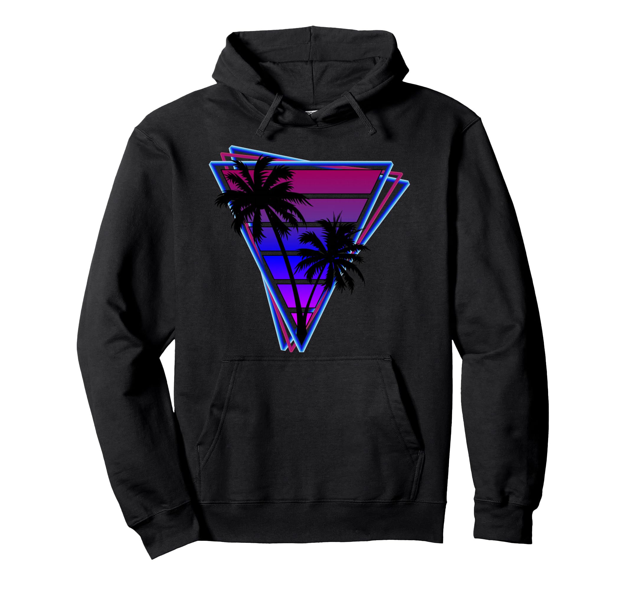 Synthwave Inspired 80S Vaporwave Palm Hoodie - Minimalist Print Men Women - T-Shirt, Sweatshirt, Hoodie
