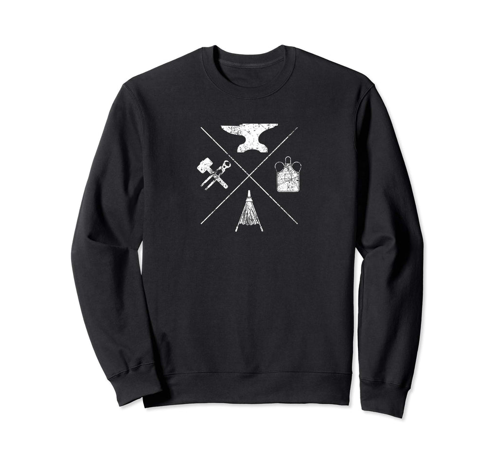 Distressed Blacksmith Tools Sweatshirt - Minimalist Print Men Women - T-Shirt, Sweatshirt, Hoodie