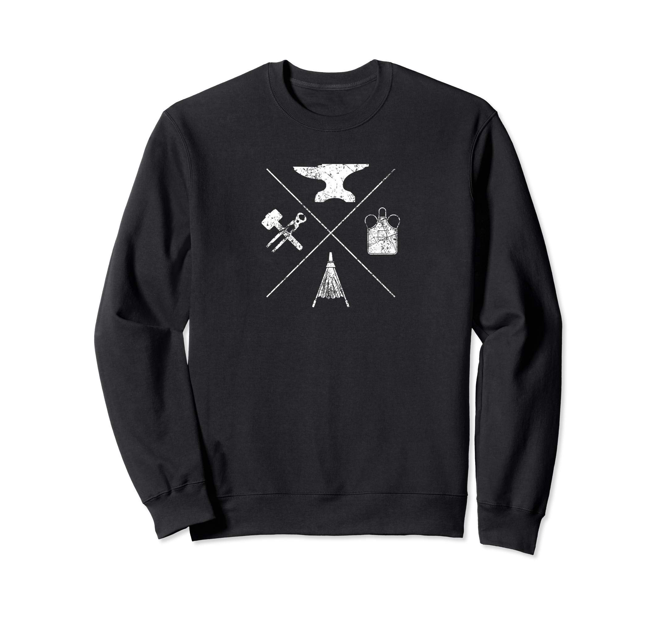 Distressed Blacksmith Tools Sweatshirt - Minimalist Print Men Women - T-Shirt, Sweatshirt, Hoodie