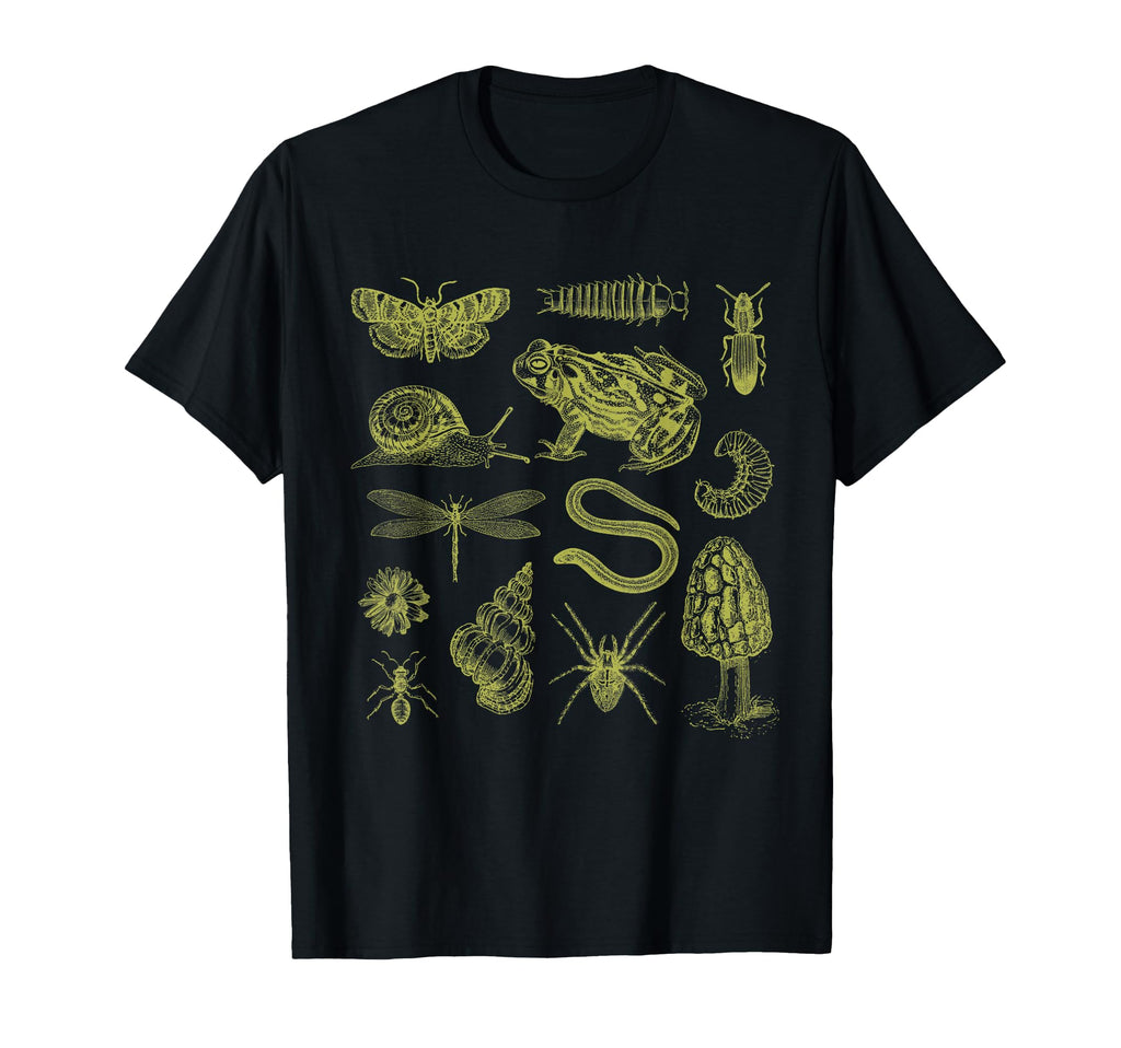 Frog Mushroom Moth Biology Goblincore T-Shirt - Unique Graphic Unisex - T-Shirt, Sweatshirt, Hoodie