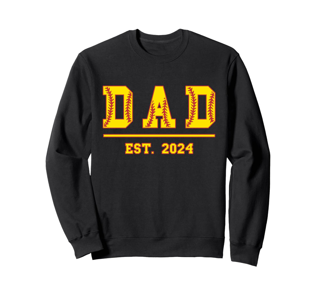 Dad Est 2024 Funny Sports Year Sweatshirt - Graphic Print Unisex - T-Shirt, Sweatshirt, Hoodie