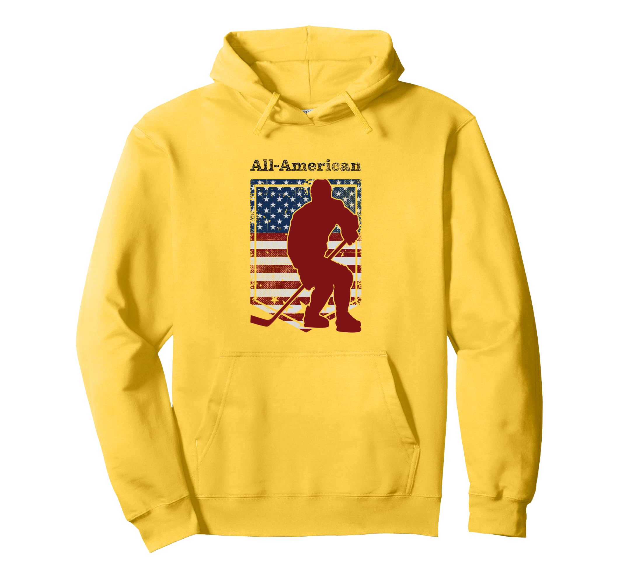 Patriotic All American Hockey Hoodie - Minimalist Print for Adults - T-Shirt, Sweatshirt, Hoodie