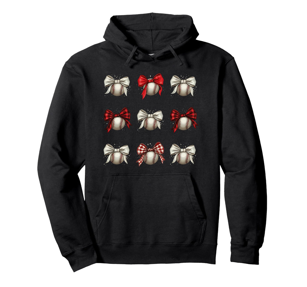 Baseball Coquette Bow Baseball Mom Hoodie - Casual Everyday Wear Unisex - T-Shirt, Sweatshirt, Hoodie