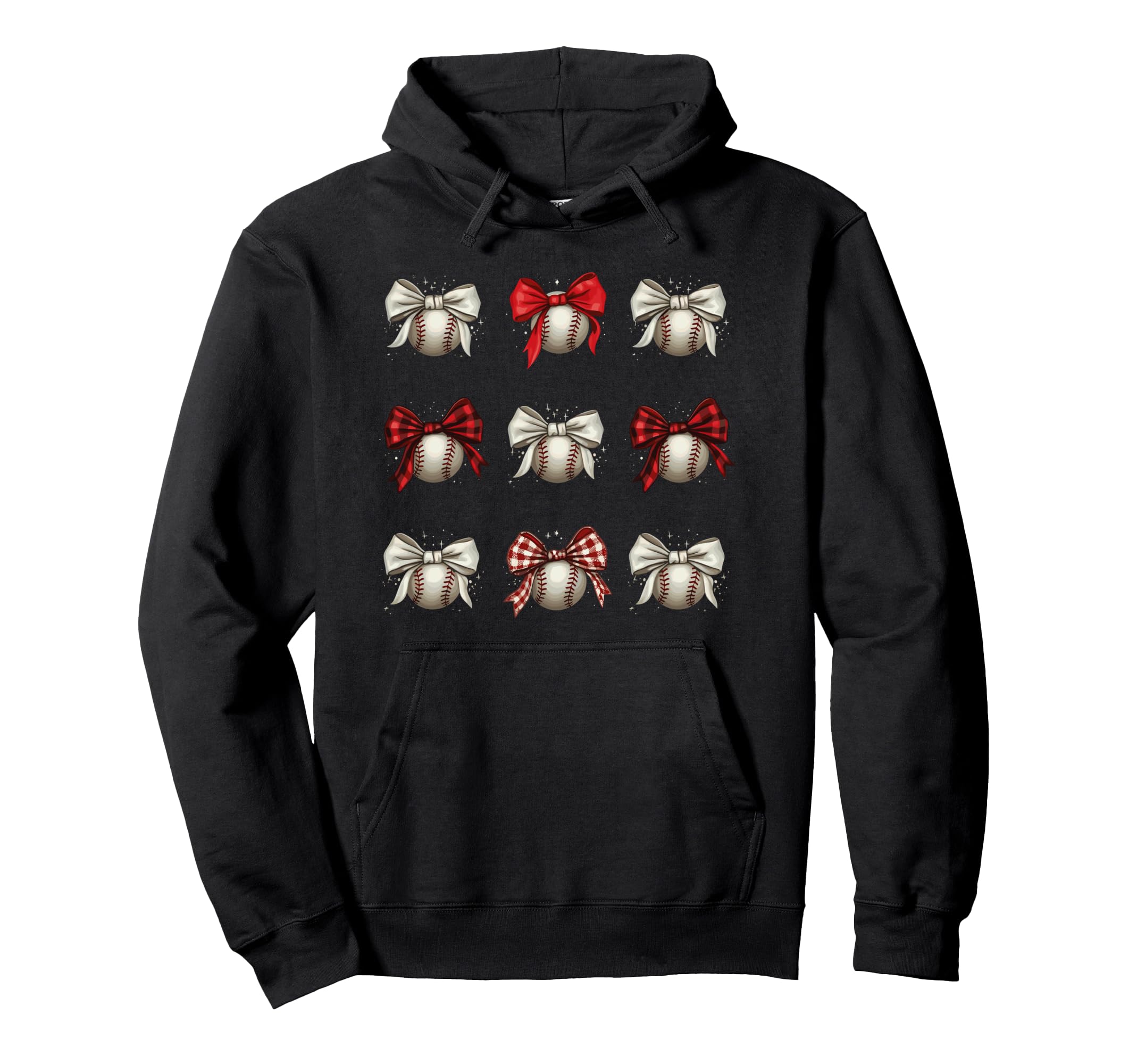 Baseball Coquette Bow Baseball Mom Hoodie - Casual Everyday Wear Unisex - T-Shirt, Sweatshirt, Hoodie