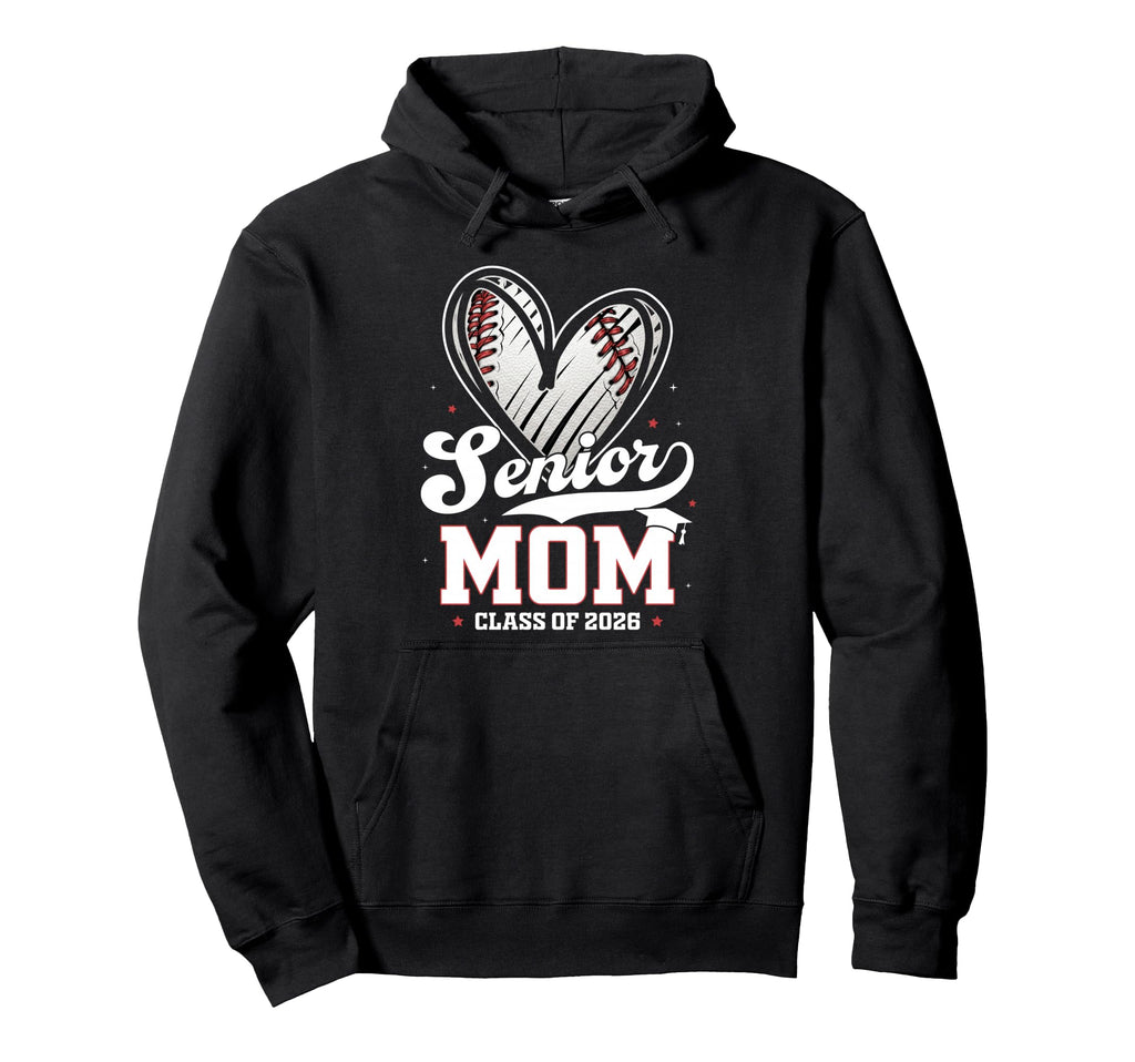 Senior Mom Class 2026 Baseball Hoodie - Custom Art Print Men Women - T-Shirt, Sweatshirt, Hoodie