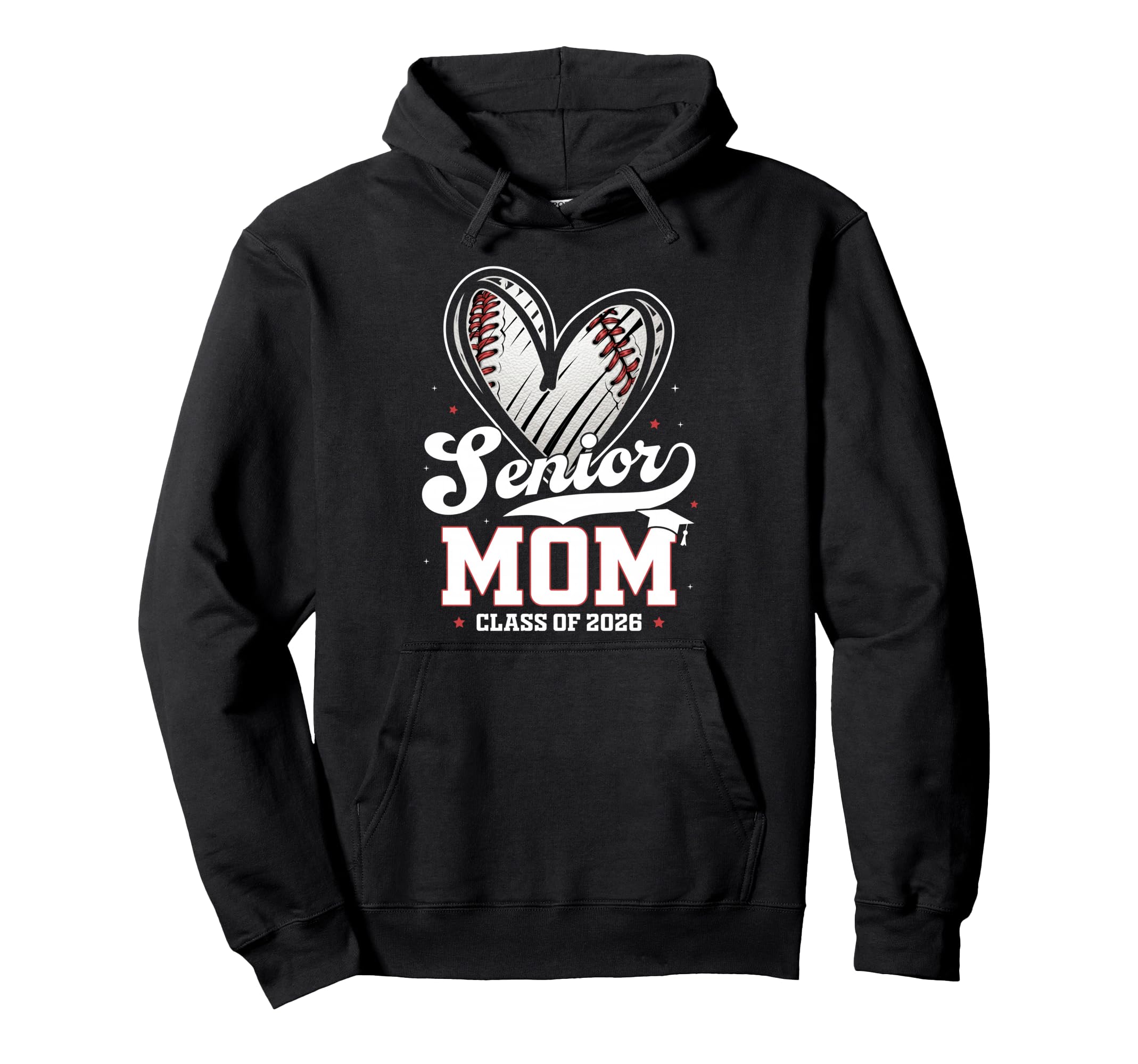 Senior Mom Class 2026 Baseball Hoodie - Custom Art Print Men Women - T-Shirt, Sweatshirt, Hoodie
