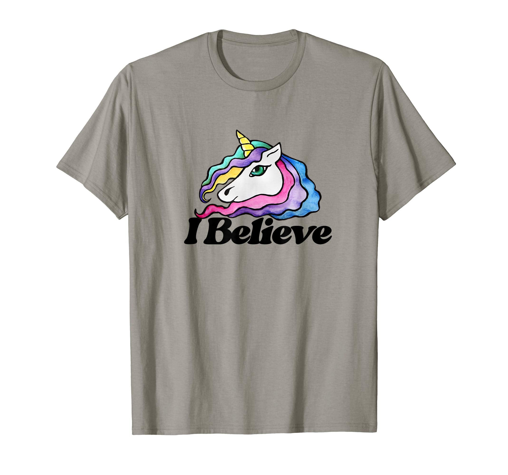 I Believe Unicorns Rainbow T-Shirt - Minimalist Print for Adults - T-Shirt, Sweatshirt, Hoodie