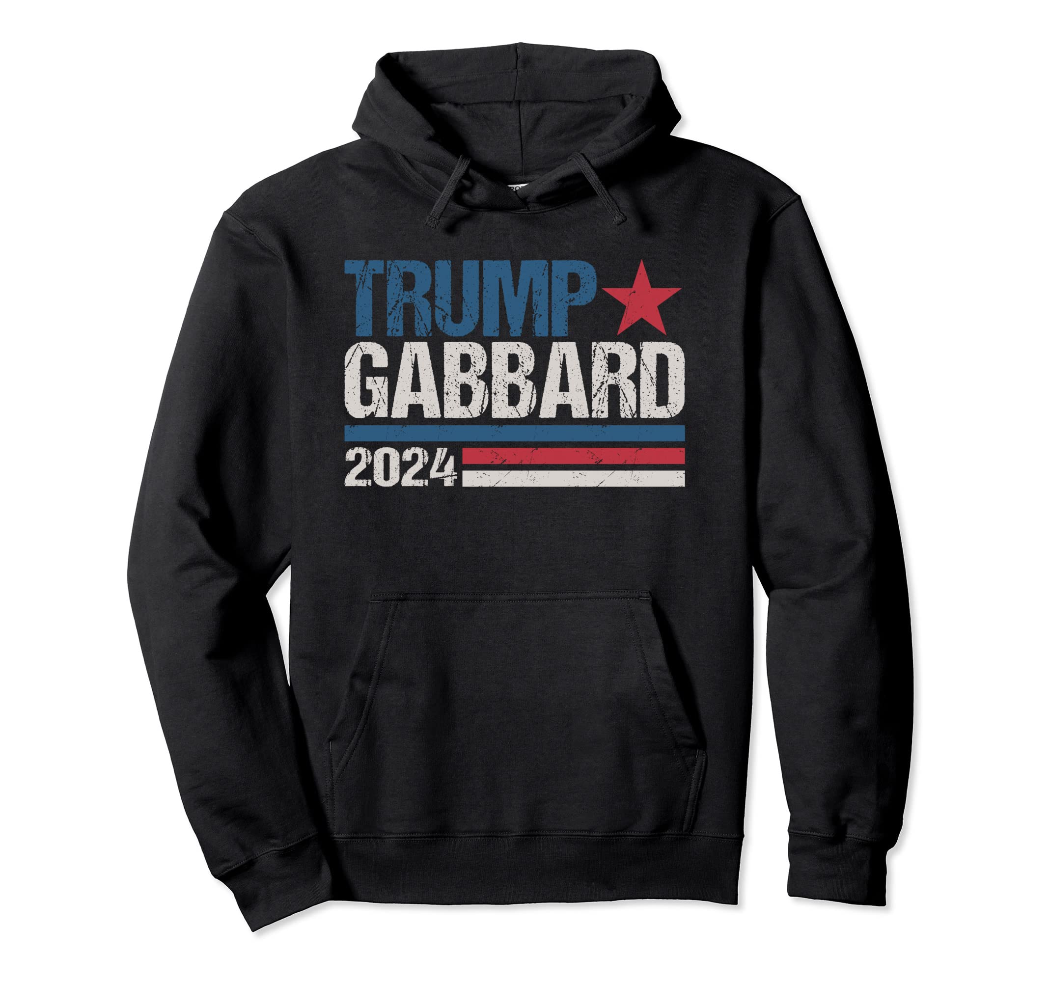 Trump Gabbard 2024 Distressed Trump Hoodie - Aesthetic Graphic for Adults - T-Shirt, Sweatshirt, Hoodie