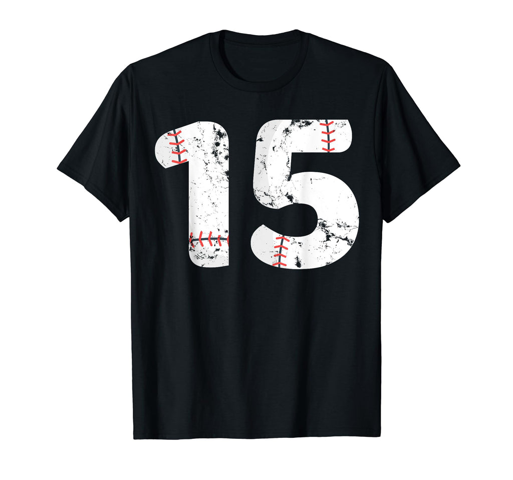 Number 15 Baseball Distressed Team T-Shirt - Aesthetic Graphic Unisex - T-Shirt, Sweatshirt, Hoodie