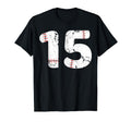Number 15 Baseball Distressed Team T-Shirt - Aesthetic Graphic Unisex - T-Shirt, Sweatshirt, Hoodie