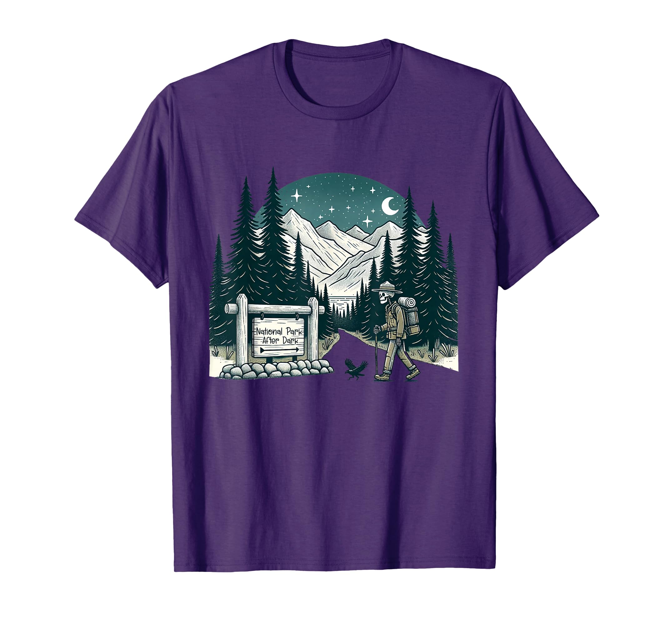 National Park After Dark Skeleton T-Shirt - Minimalist Print for Adults - T-Shirt, Sweatshirt, Hoodie