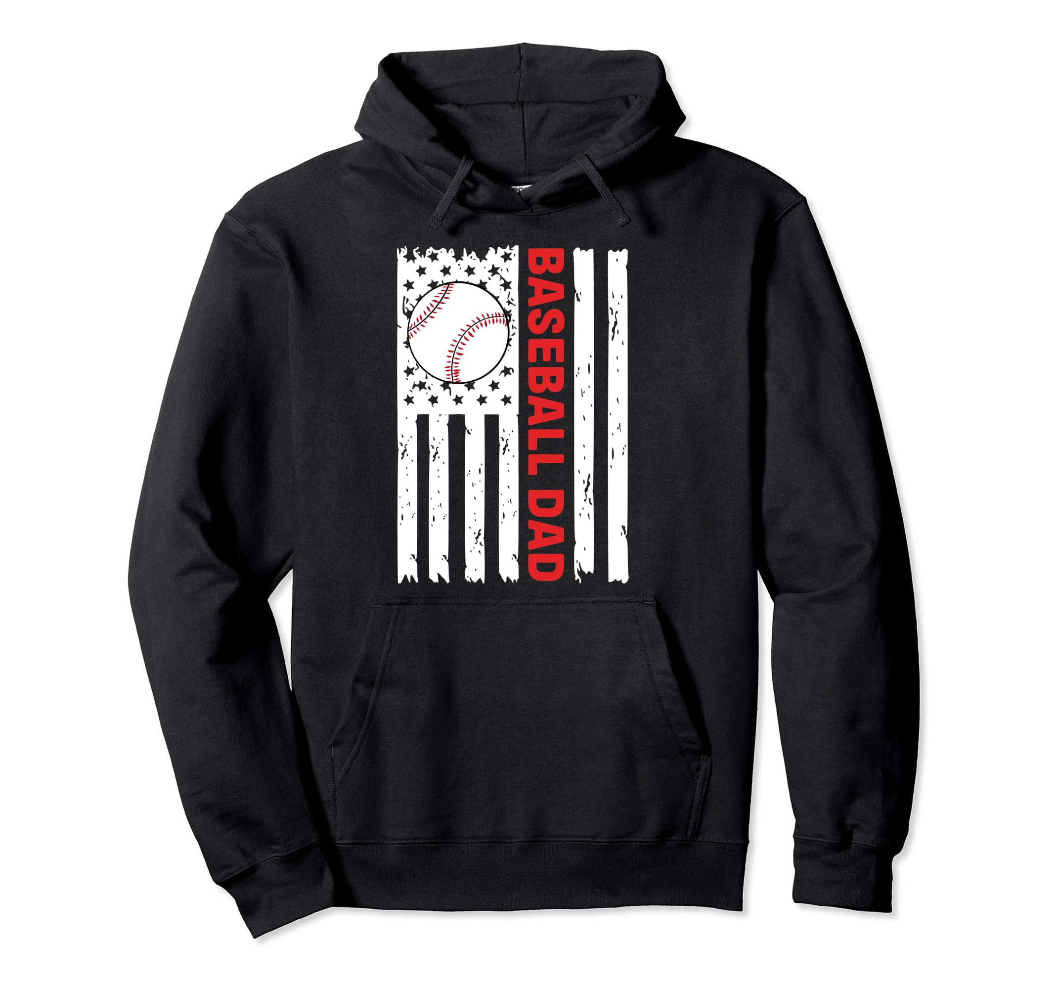 Funny Fathers Day Baseball Dad Flag Usa 4Th Hoodie - Unique Graphic Unisex - T-Shirt, Sweatshirt, Hoodie
