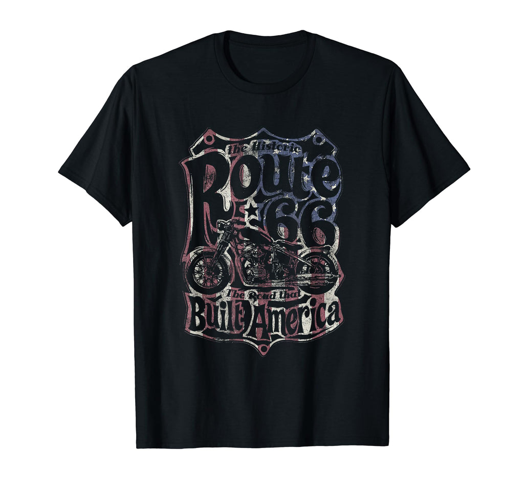 Route 66 70S Us Flag T-Shirt - Casual Everyday Wear Unisex - T-Shirt, Sweatshirt, Hoodie