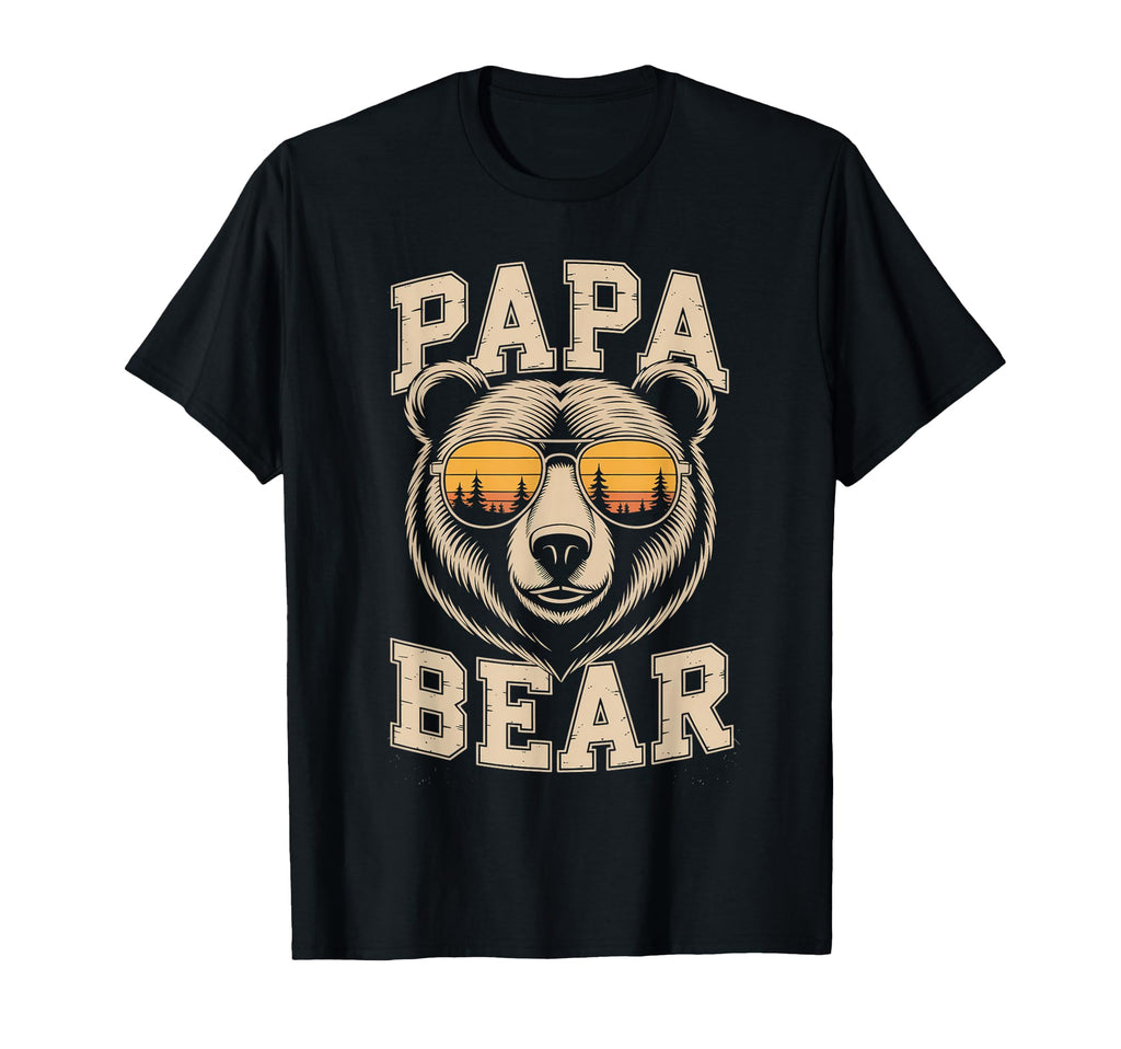 Papa Bear Sunset Forest Shades T-Shirt - Casual Everyday Wear for Adults - T-Shirt, Sweatshirt, Hoodie