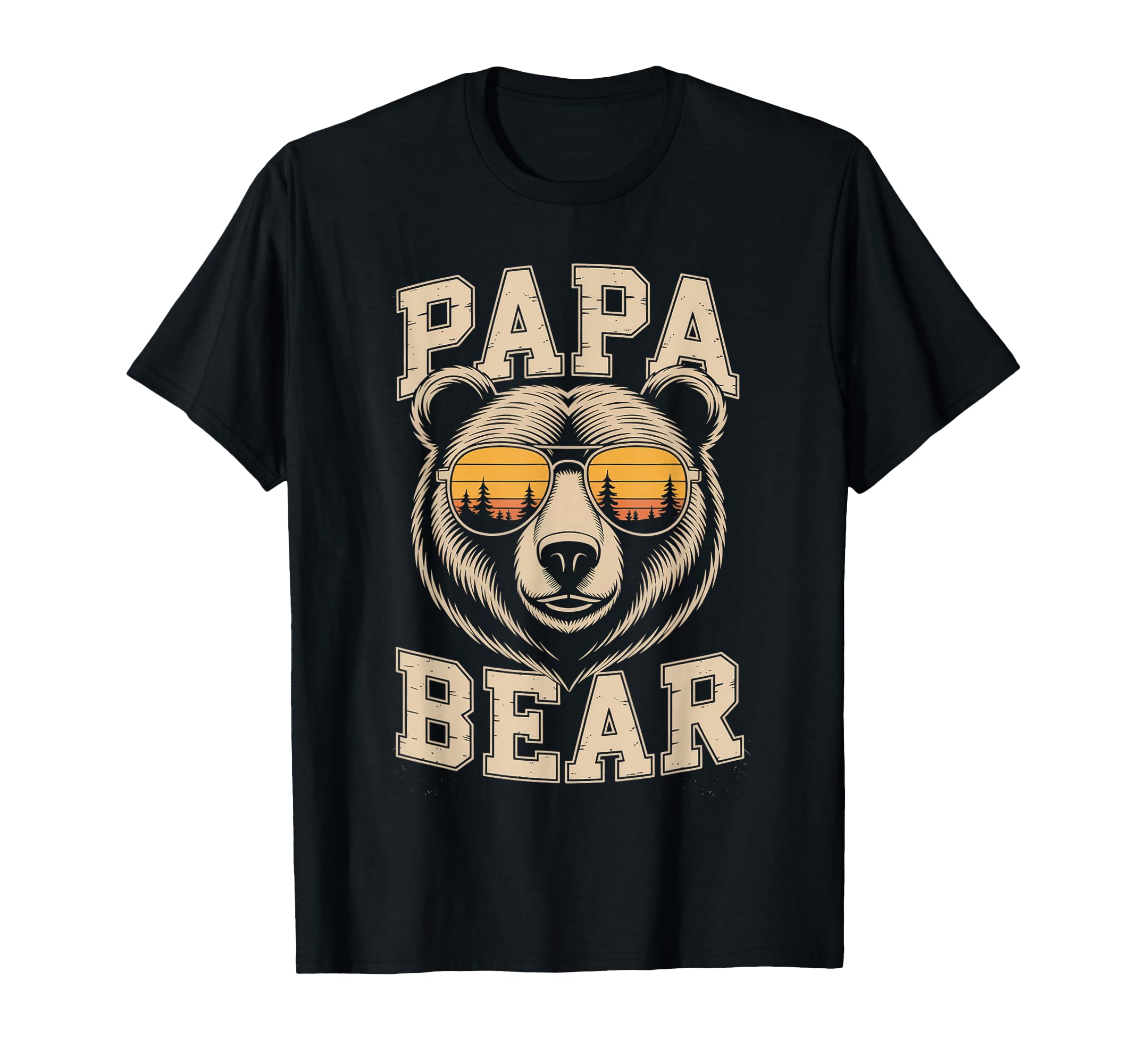 Papa Bear Sunset Forest Shades T-Shirt - Casual Everyday Wear for Adults - T-Shirt, Sweatshirt, Hoodie