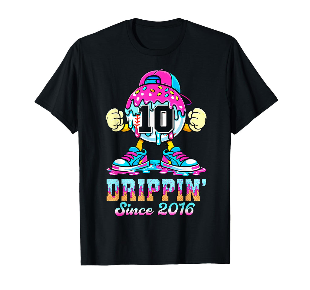 Dripping Since 2016 Baseball Ice T-Shirt - Minimalist Print for Adults - T-Shirt, Sweatshirt, Hoodie