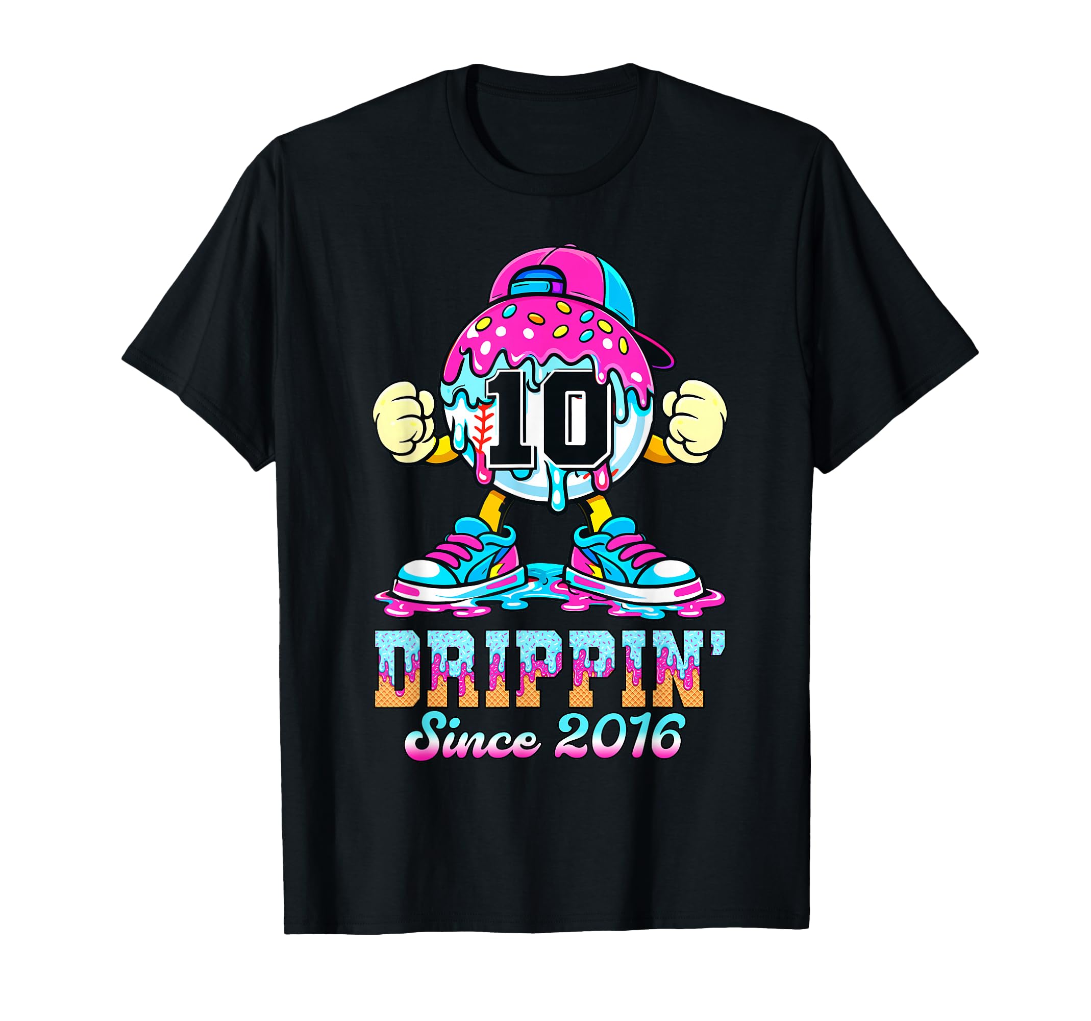 Dripping Since 2016 Baseball Ice T-Shirt - Minimalist Print for Adults - T-Shirt, Sweatshirt, Hoodie