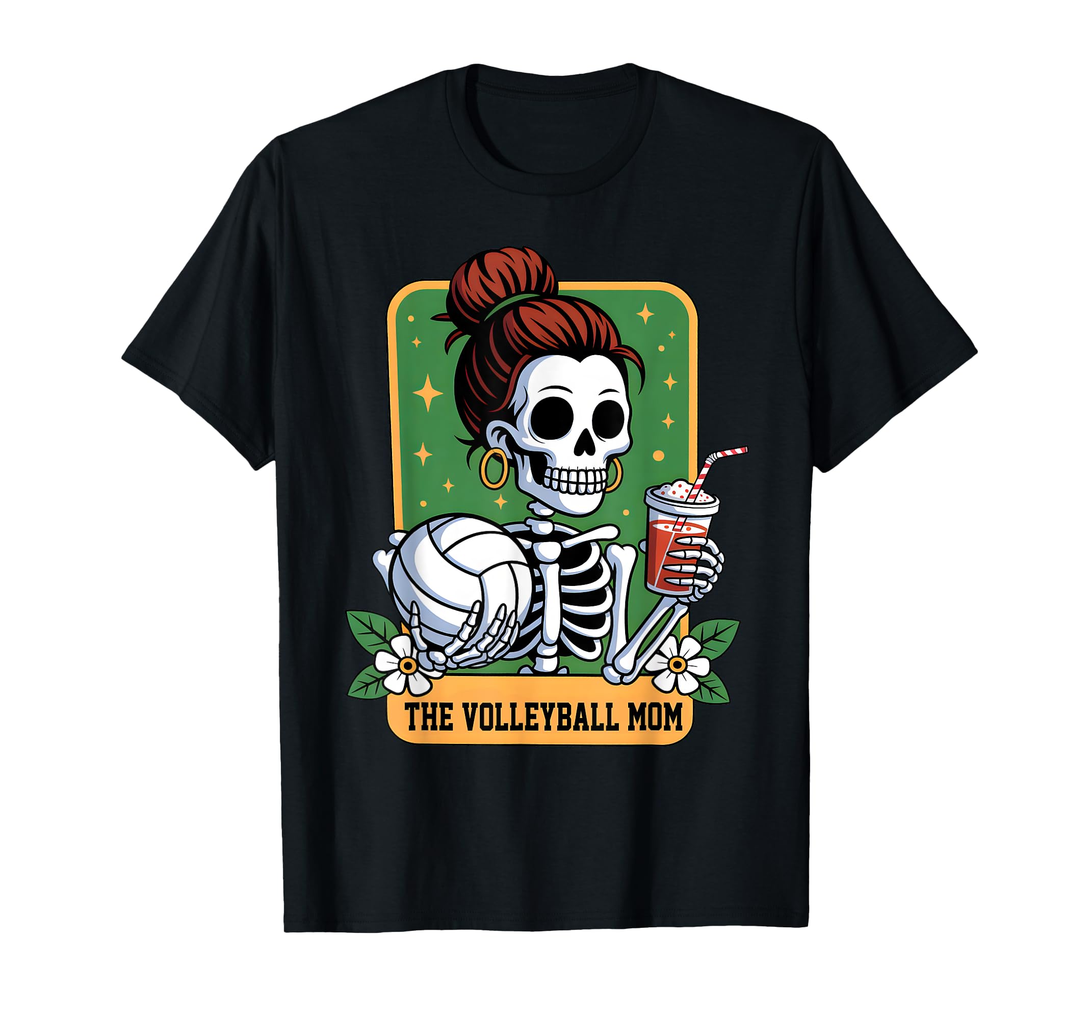 Volleyball Mom Tarot Card Skeleton Game T-Shirt - Trendy Graphic Unisex - T-Shirt, Sweatshirt, Hoodie