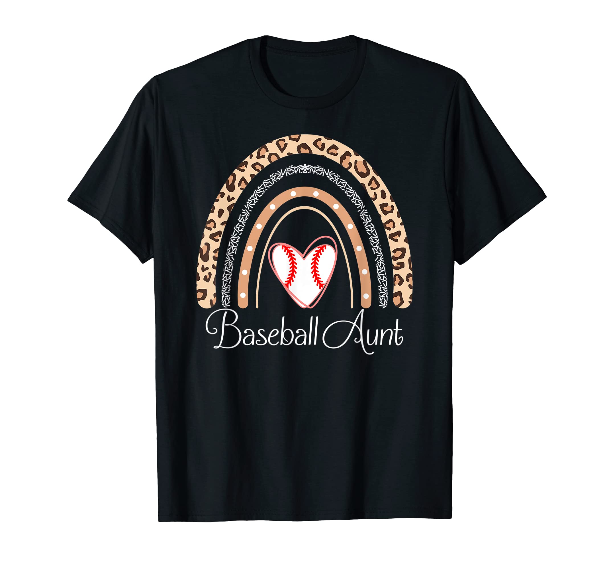 Baseball Aunt Boho Rainbow Funny T-Shirt - Minimalist Print Unisex - T-Shirt, Sweatshirt, Hoodie