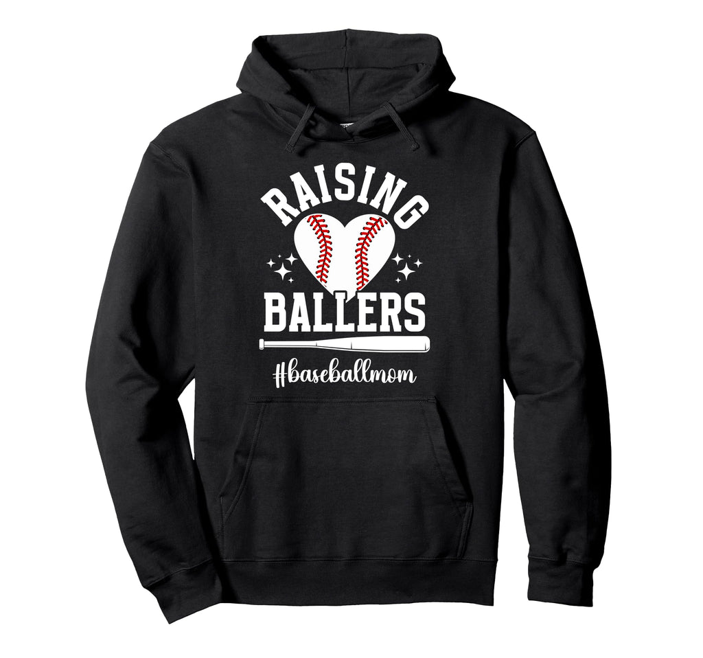 Raising Ballers Baseball Mom Baseball Hoodie - Custom Art Print Men Women - T-Shirt, Sweatshirt, Hoodie