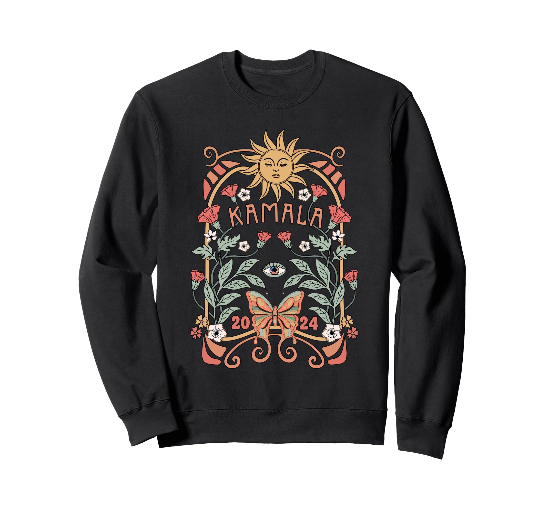 Floral Kamala Harris 2024 Boho Sweatshirt - Novelty Apparel Unisex - T-Shirt, Sweatshirt, Hoodie