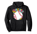 Baseball Game Day Groovy Game Day Baseball Hoodie - Novelty Apparel Unisex - T-Shirt, Sweatshirt, Hoodie