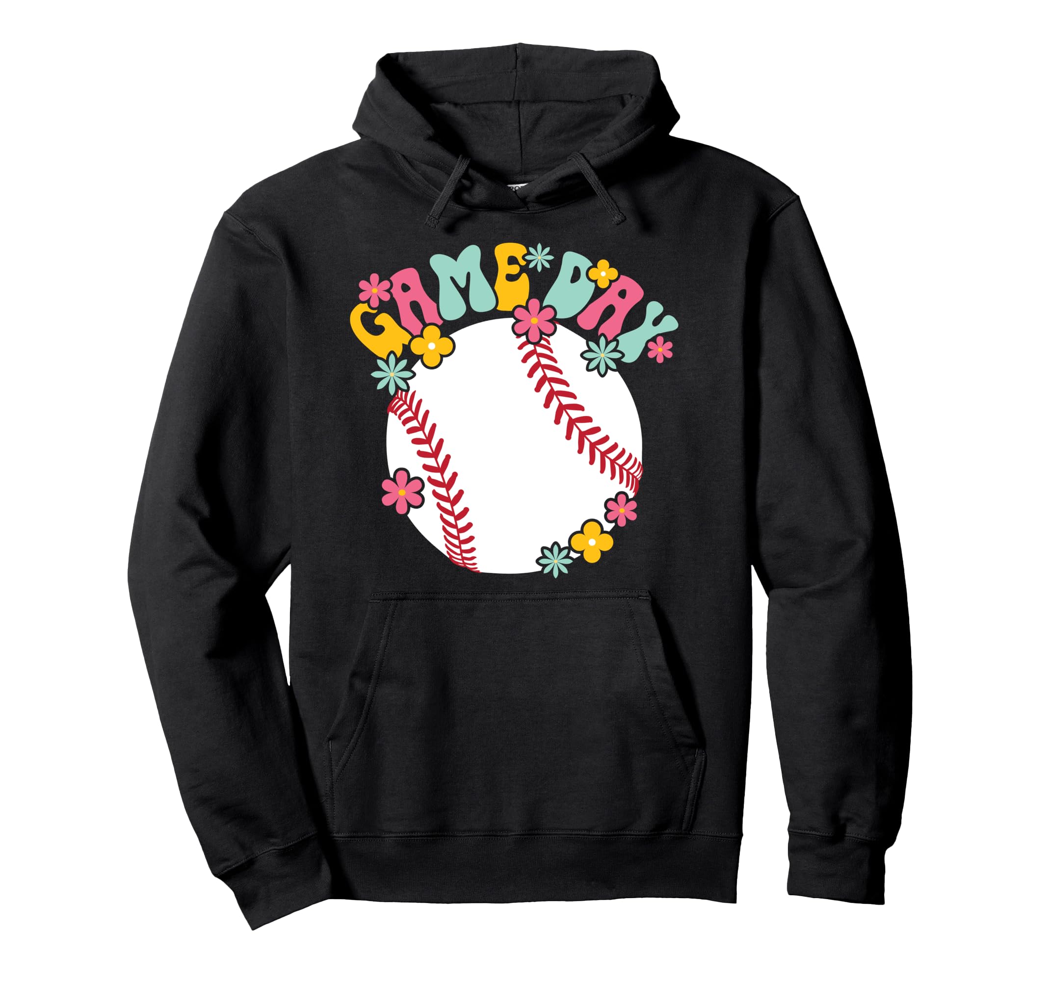 Baseball Game Day Groovy Game Day Baseball Hoodie - Novelty Apparel Unisex - T-Shirt, Sweatshirt, Hoodie
