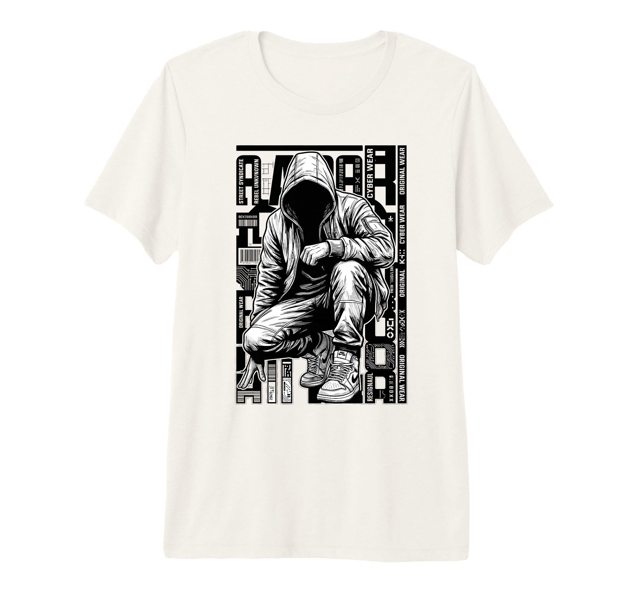 Hip Hop Cyber Street Rebel Shadow T-Shirt - Aesthetic Graphic Men Women - T-Shirt, Sweatshirt, Hoodie