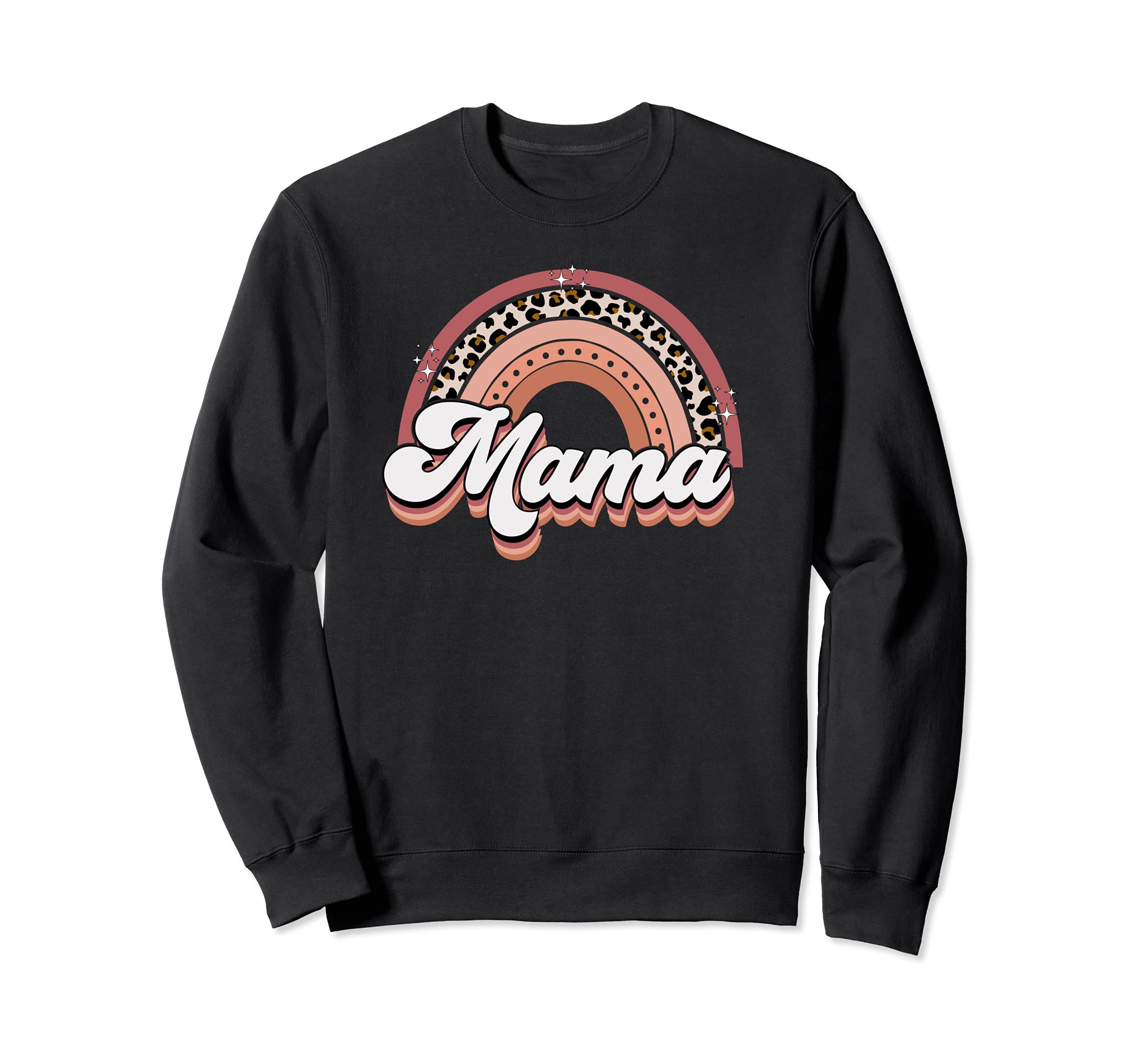 Mama Mom Boho Leopard Rainbow Gift Sweatshirt - Novelty Apparel for Adults - T-Shirt, Sweatshirt, Hoodie