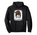 Mothers Day Sports Baseball Mom Messy Bun Hoodie - Graphic Print Unisex - T-Shirt, Sweatshirt, Hoodie