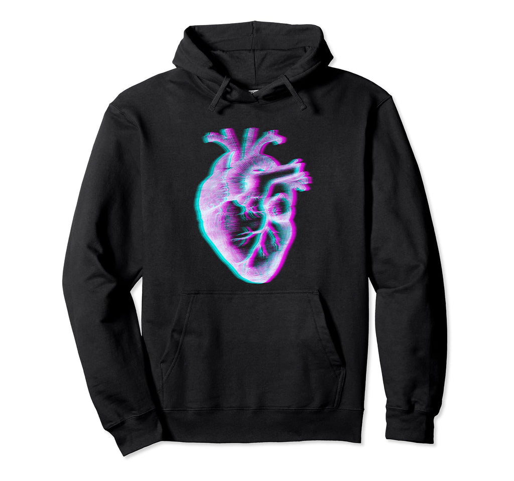 Anatomical Heart Vaporwave Hoodie - Casual Everyday Wear Men Women - T-Shirt, Sweatshirt, Hoodie