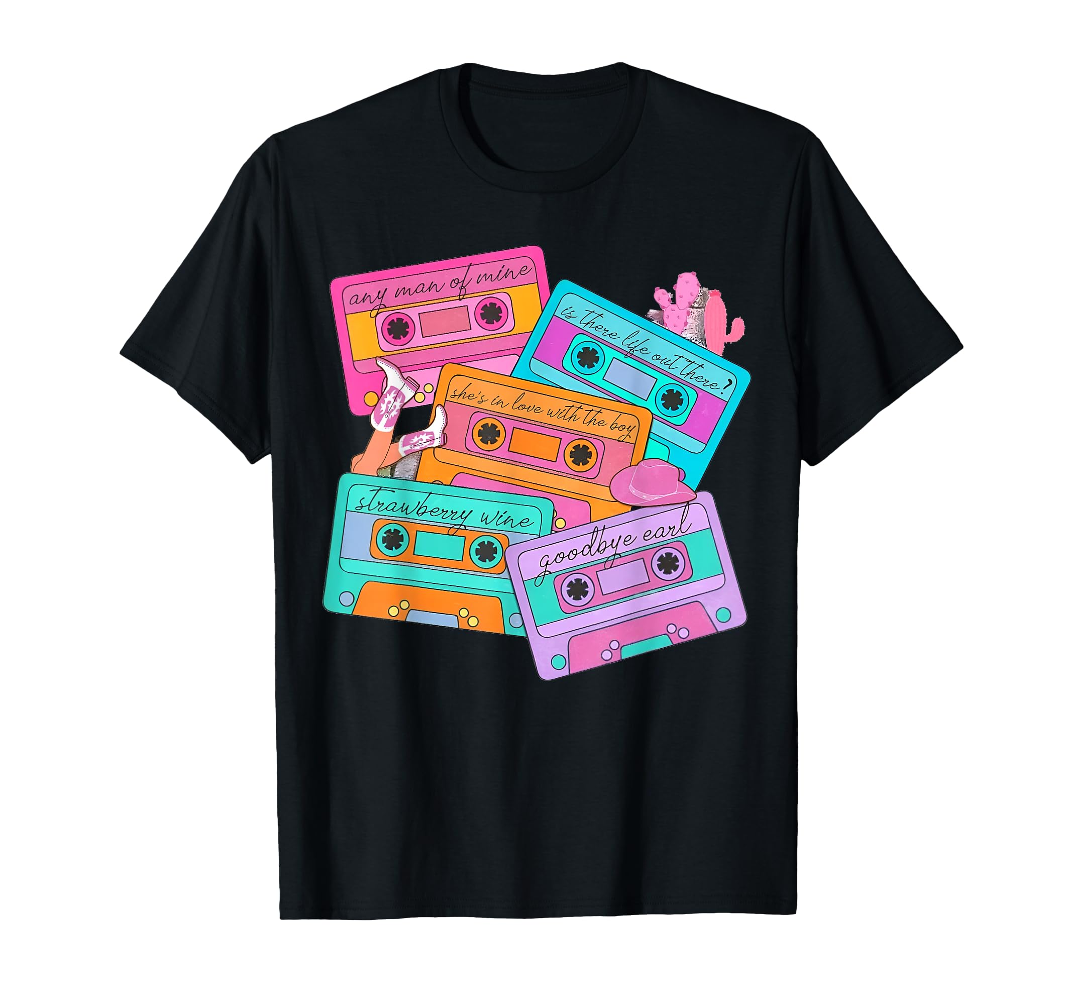 90S Country Western Cassette Tapes T-Shirt - Minimalist Print Unisex - T-Shirt, Sweatshirt, Hoodie