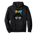Audiophile Tie Dye Messy Bun Hoodie - Novelty Apparel for Adults - T-Shirt, Sweatshirt, Hoodie