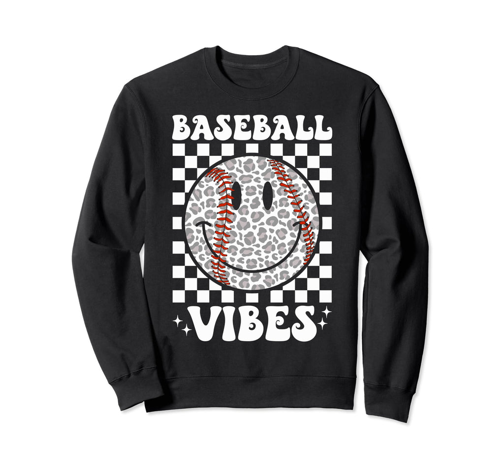 Funny Leopard Baseball Vibes Game Day Sweatshirt - Graphic Print Men Women - T-Shirt, Sweatshirt, Hoodie