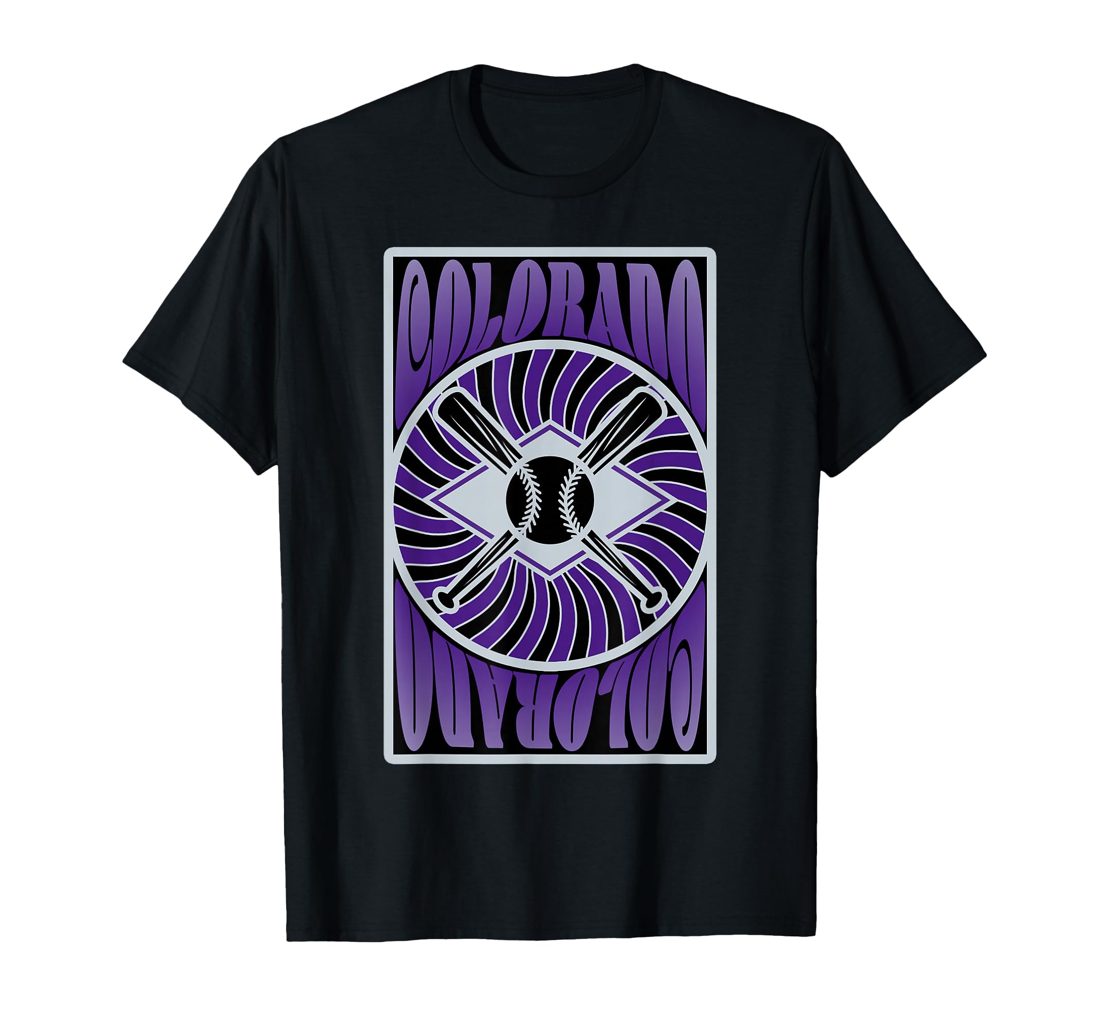 Colorado Baseball Hippie T-Shirt - Aesthetic Graphic for Adults - T-Shirt, Sweatshirt, Hoodie