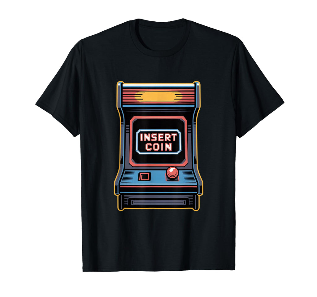 Insert Coin Arcade Cabinet Gaming T-Shirt - Trendy Graphic Men Women - T-Shirt, Sweatshirt, Hoodie