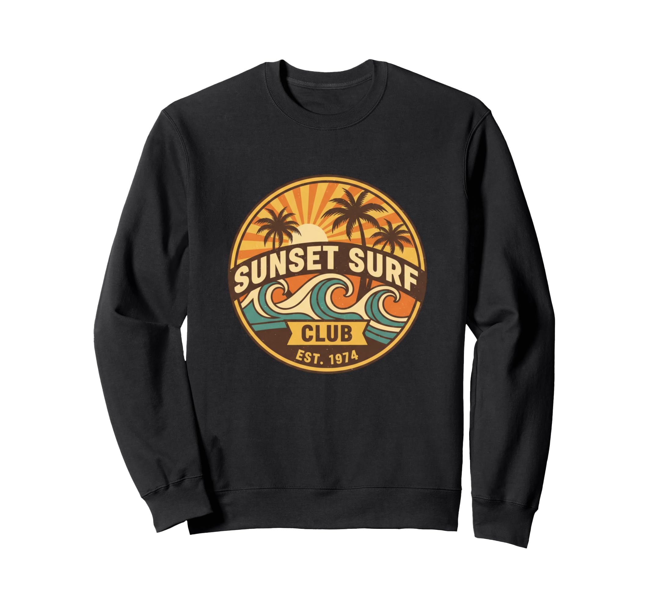 Sunset Surf Club 1974 Beach Sweatshirt - Casual Everyday Wear Men Women - T-Shirt, Sweatshirt, Hoodie