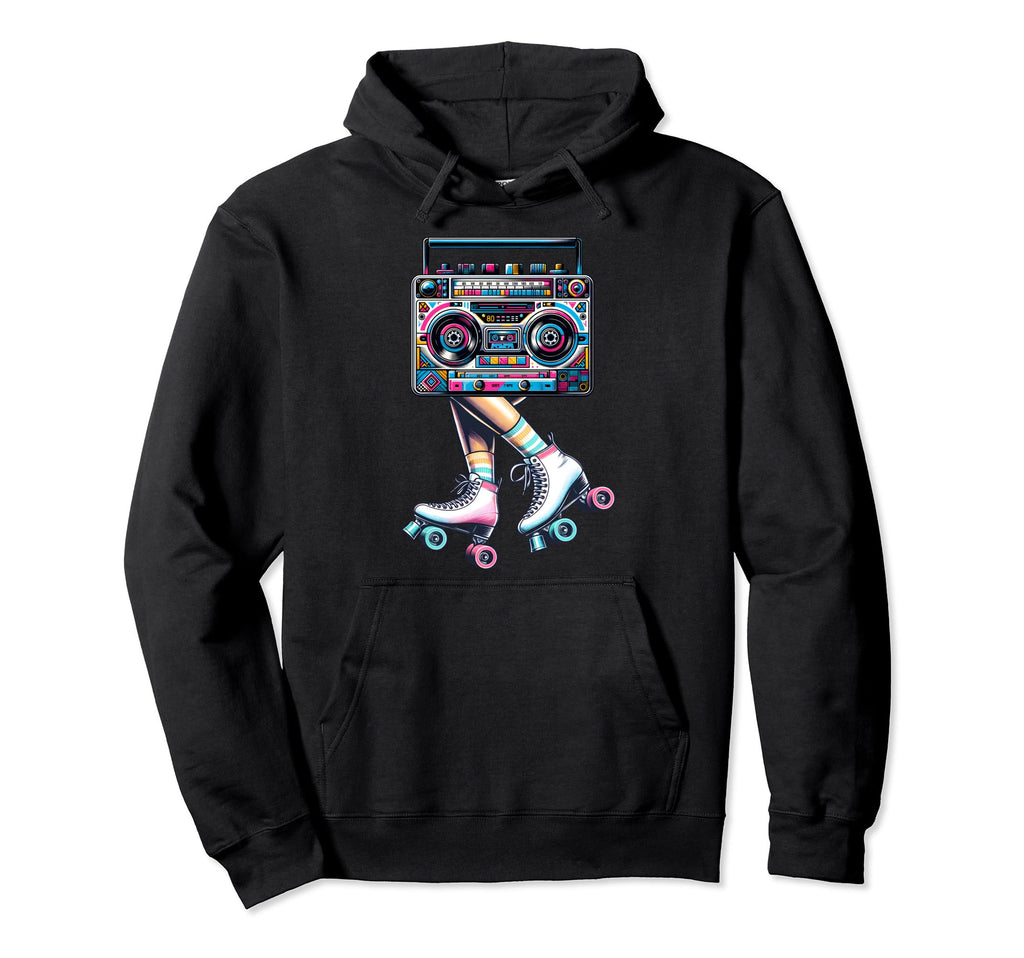 Rollerskates 80S 90S Disco Skating Hoodie - Fun Novelty Design Men Women - T-Shirt, Sweatshirt, Hoodie