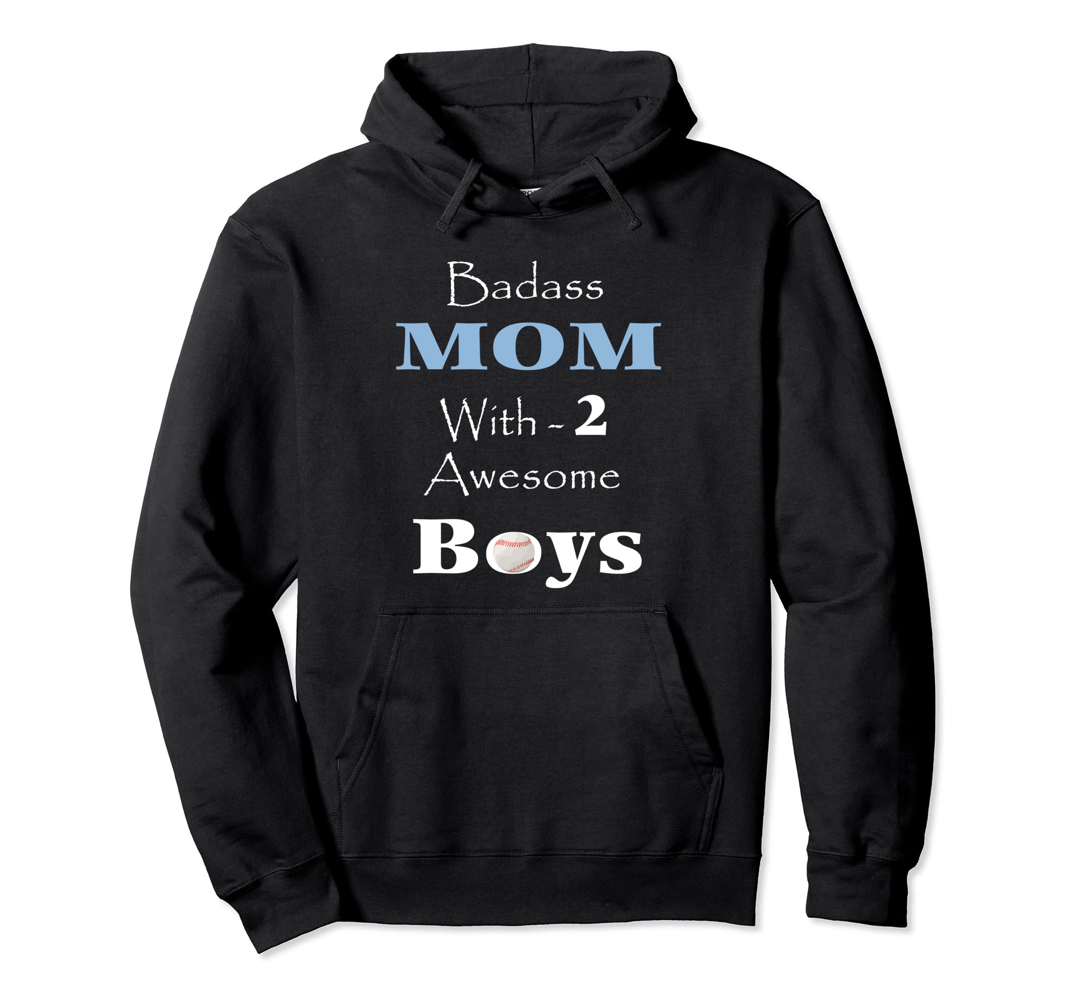 Badass Mom 2 Awesome Baseball Hoodie - Custom Art Print for Adults - T-Shirt, Sweatshirt, Hoodie