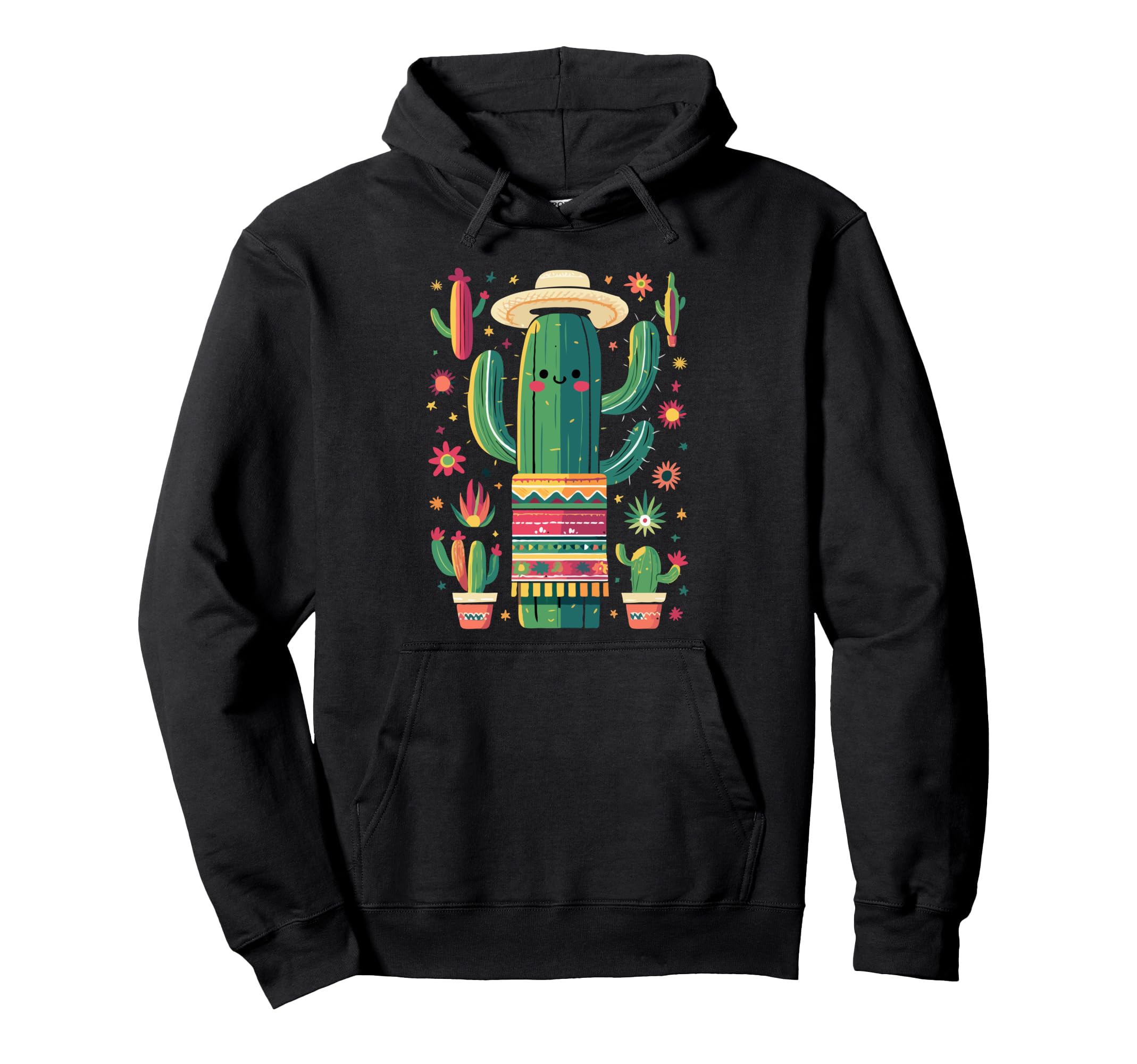Cactus Serape Succulent Plant Cacti Hoodie - Minimalist Print Men Women - T-Shirt, Sweatshirt, Hoodie