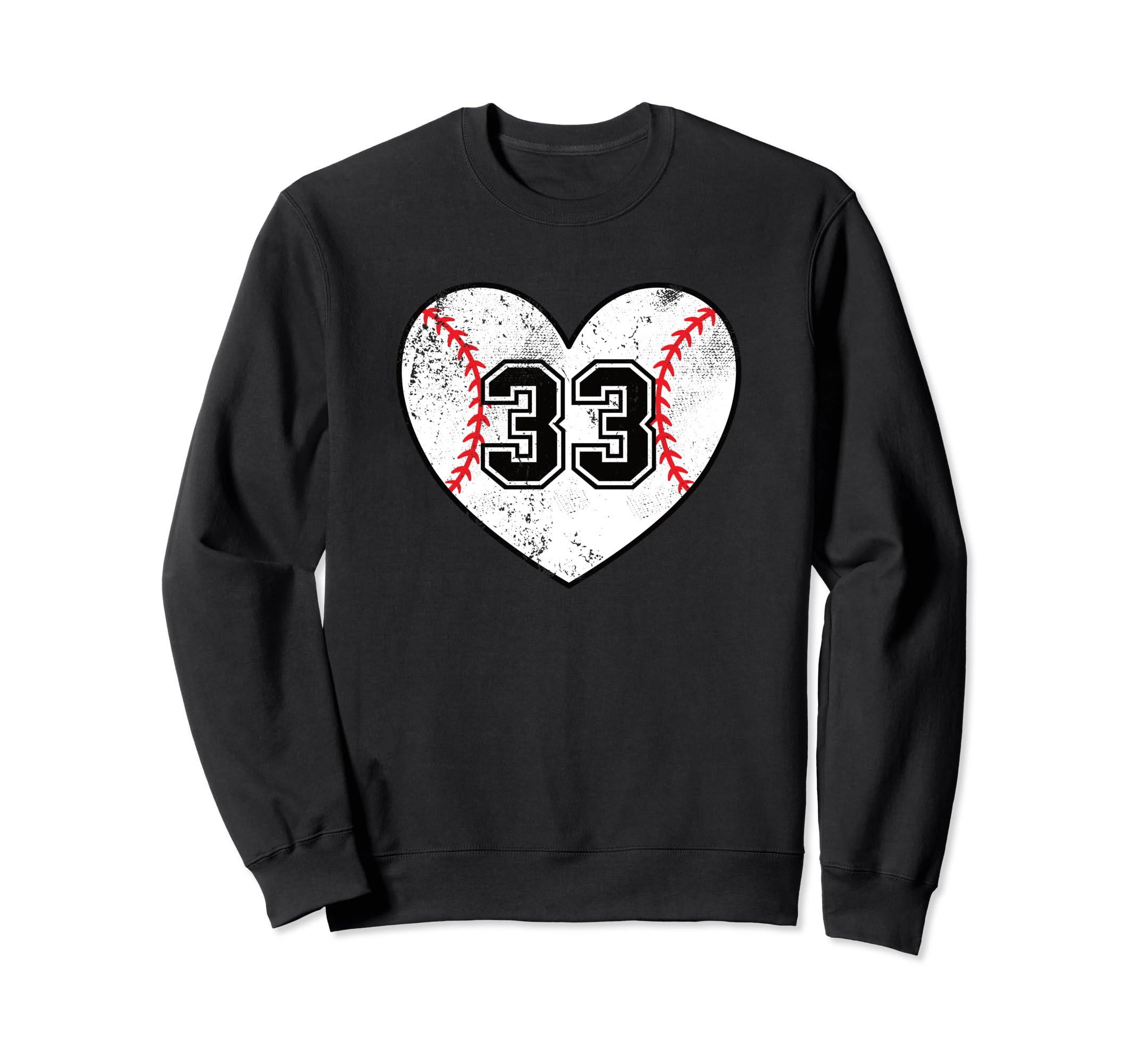 Baseball Heart Player 33 Baseball Mom Sweatshirt - Trendy Graphic Unisex - T-Shirt, Sweatshirt, Hoodie