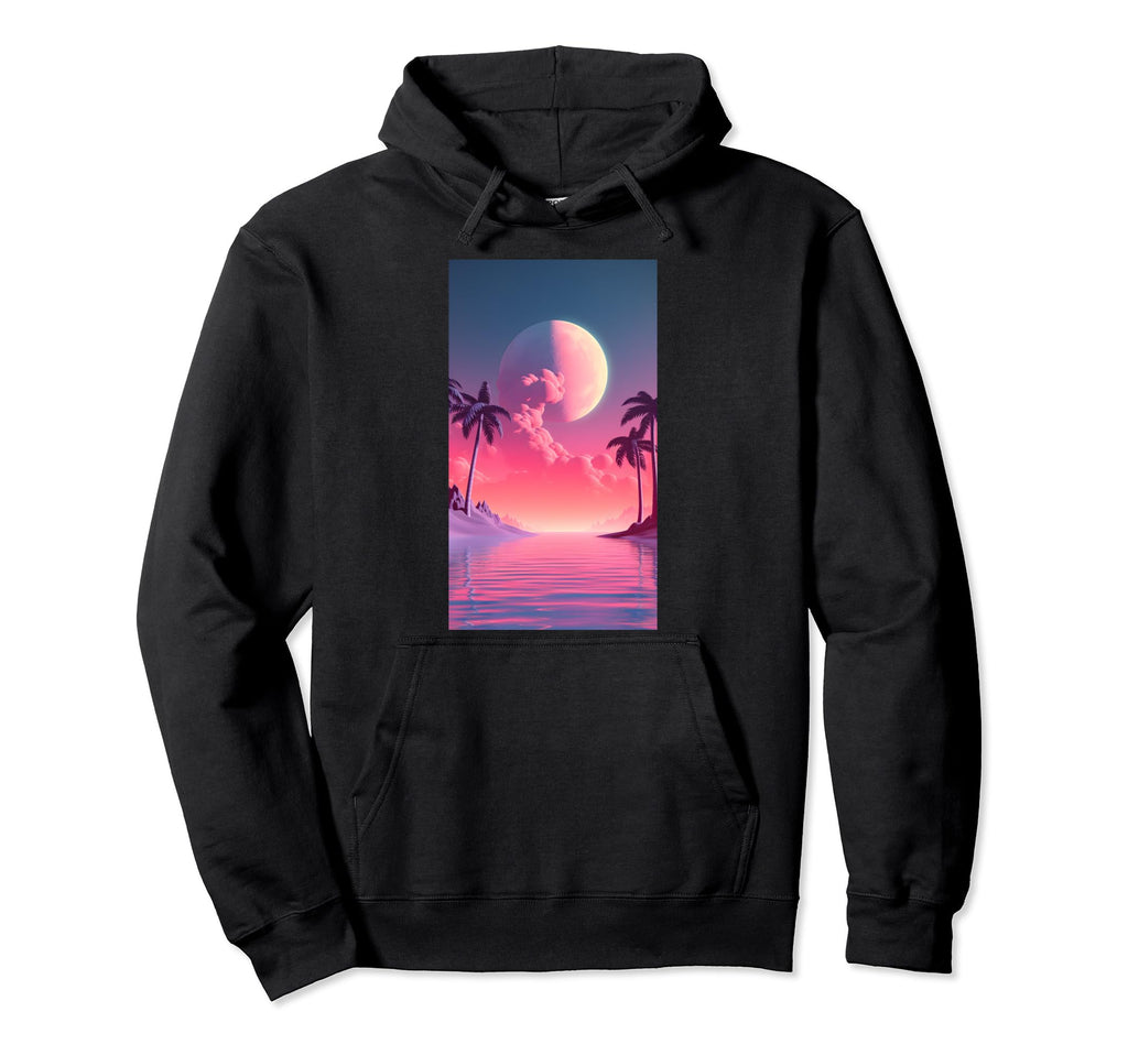80S Vaporwave Aesthetic Sky Hoodie - Aesthetic Graphic Men Women - T-Shirt, Sweatshirt, Hoodie