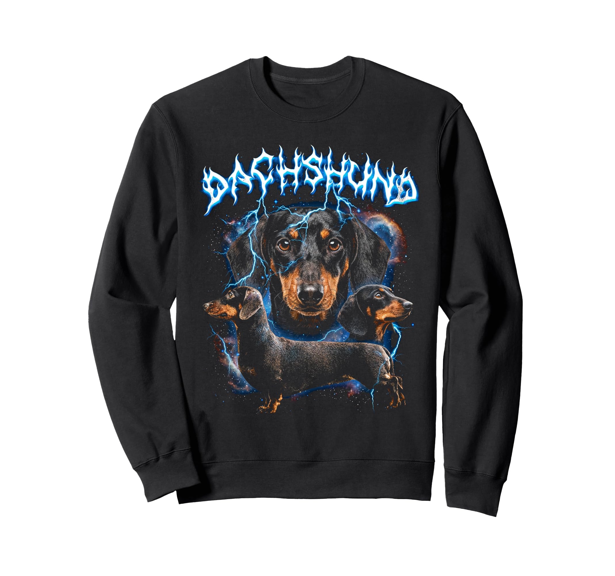 Dachshund 90S Heavy Metal Dog Lover Sweatshirt - Fun Novelty Design Unisex - T-Shirt, Sweatshirt, Hoodie