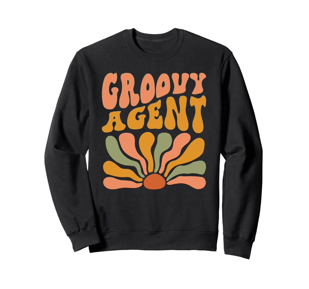 Groovy Agent Flowers Mothers Day Boho Sweatshirt - Graphic Print Men Women - T-Shirt, Sweatshirt, Hoodie